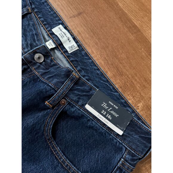 Abercrombie & Fitch Curve Love Hight Rise Loose jeans 33 short - Picture 7 of 9
